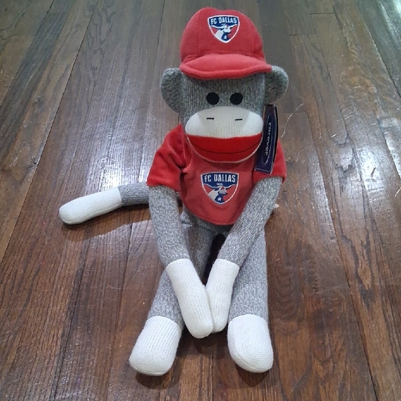 Forever Collectibles Other - Forever Collectibles Gray and Red MLS Sock Monkey Plush